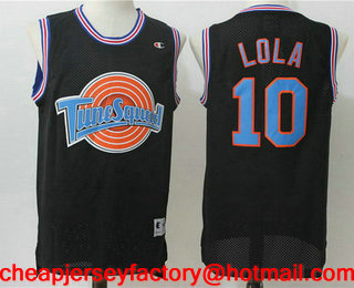 Men's The Movie Space Jam #10 Lola Bunny Black Soul Swingman Basketball Jersey