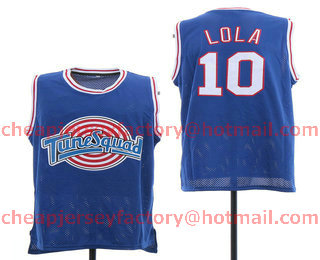 Men's The Movie Space Jam #10 Lola Bunny Blue Soul Swingman Basketball Jersey