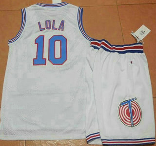 Men's The Movie Space Jam #10 Lola White Soul Swingman Basketball Jersey Short Suits