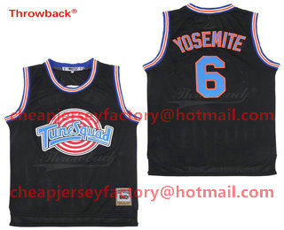Men's The Movie Space Jam #6 Boriz Yosemite Black Soul Swingman Basketball Jersey