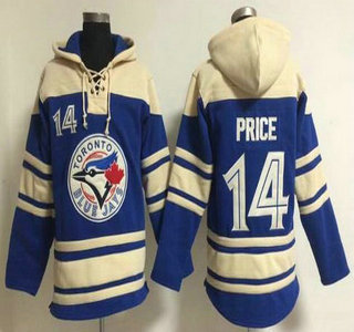 Men's Toronto Blue Jays #14 David Price Alternate Blue MLB Hoody