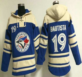 Men's Toronto Blue Jays #19 Jose Bautista Alternate Blue MLB Hoody