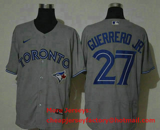 Men's Toronto Blue Jays #27 Vladimir Guerrero Jr. Grey Stitched MLB Flex Base Nike Jersey