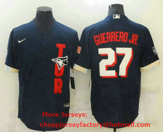 Men's Toronto Blue Jays #27 Vladimir Guerrero Jr Navy Blue 2021 MLB All Star Stitched Cool Base Nike Jersey