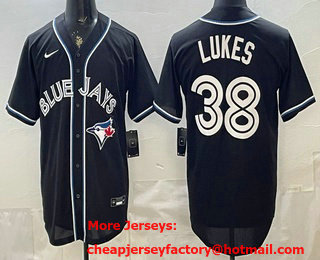 Men's Toronto Blue Jays #38 Nathan Lukes 2026 Black Fashion Cool Base Jersey