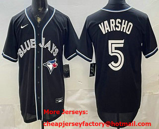 Men's Toronto Blue Jays #5 Daulton Varsho 2026 Black Fashion Cool Base Jersey