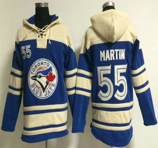 Men's Toronto Blue Jays #55 Russell Martin Alternate Blue MLB Hoody
