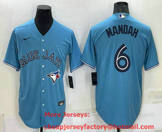 Men's Toronto Blue Jays #6 Alek Manoah Light Blue Stitched MLB Cool Base Nike Jersey