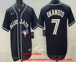 Men's Toronto Blue Jays #7 Kazuma Okamoto 2026 Black Fashion Cool Base Jersey