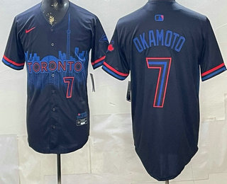 Men's Toronto Blue Jays #7 Kazuma Okamoto Black City Limited Jersey