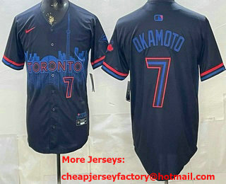 Men's Toronto Blue Jays #7 Kazuma Okamoto Black City Limited Jersey