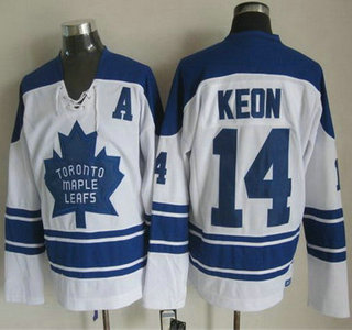Men's Toronto Maple Leafs #14 Dave Keon 1966-67 White CCM Vintage Throwback Jersey