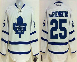 Men's Toronto Maple Leafs #25 James Van Riemsdyk White Stitched NHL Jersey