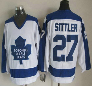 Men's Toronto Maple Leafs #27 Darryl Sittler 1982-83 White CCM Vintage Throwback Jersey