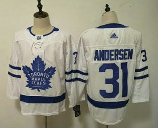 Men's Toronto Maple Leafs #31 Frederik Andersen White 2017-2018 Hockey Stitched NHL Jersey