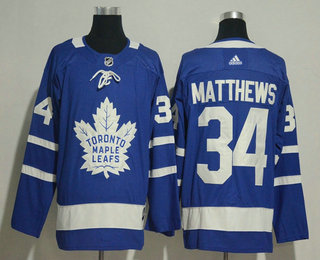 Men's Toronto Maple Leafs #34 Auston Matthews Royal Blue Home 2017-2018 Hockey Stitched NHL Jersey