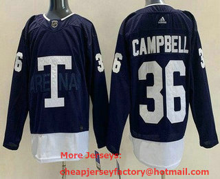 Men's Toronto Maple Leafs #36 Jack Campbell Navy 2022 Heritage Classic Authentic Jersey