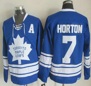 Men's Toronto Maple Leafs #7 Tim Horton 1966-67 Blue Third CCM Vintage Throwback Jersey