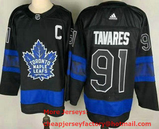 Men's Toronto Maple Leafs #91 John Tavares Black X Drew House Inside Out Stitched Jersey