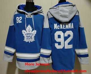 Men's Toronto Maple Leafs #92 Gavin McKenna Blue Ageless Must Have Lace Up Pullover Hoodie