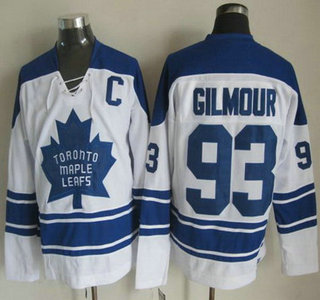 Men's Toronto Maple Leafs #93 Doug Gilmour 1966-67 White CCM Vintage Throwback Jersey