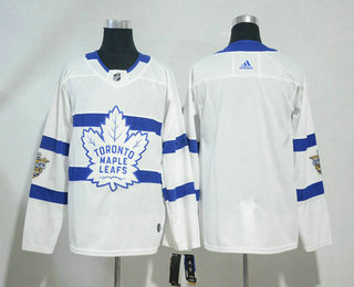 Men's Toronto Maple Leafs Blank White 2018 Winter Classic Stitched NHL Hockey Jersey