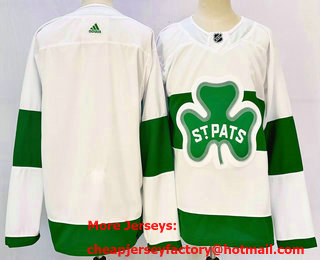 Men's Toronto Maple Leafs Blank White St Patricks Authentic Jersey