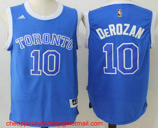 Men's Toronto Raptors #10 DeMar DeRozan Blue Stitched 2016 NBA Revolution 30 Swingman Jersey