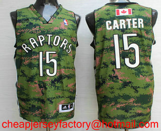 Men's Toronto Raptors #15 Vince Carter Revolution 30 Swingman Camo Canada Flag Jersey