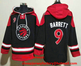 Men's Toronto Raptors #9 RJ Barrett Black Lace Up Pullover Hoodie
