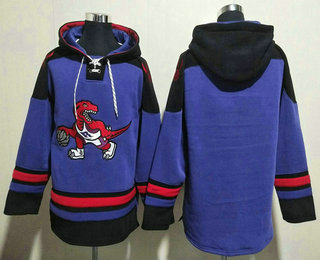 Men's Toronto Raptors Blank Purple Ageless Must Have Lace Up Pullover Hoodie