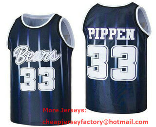 Men's UCA Bears #33 Scottie Pippen Navy College Basketball Jersey