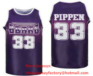 Men's UCA Bears #33 Scottie Pippen Purple College Basketball Jersey