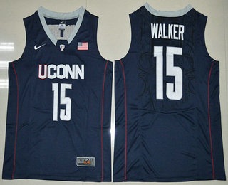 Men's Uconn Huskies #15 Kemba Walker Navy Blue Nike College Basketball Swingman Jersey