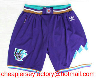 Men's Utah Jazz  Purple Hardwood Classics Soul Swingman Throwback Shorts