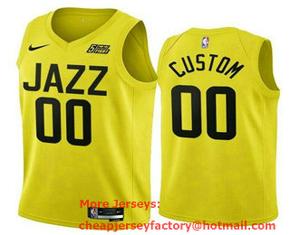 Men's Utah Jazz Active Player Custom Yellow 2022 23 Association Edition Stitched Basketball Jersey