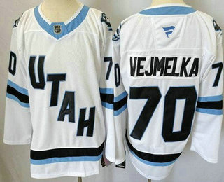 Men's Utah Mammoth #70 Karel Vejmelka White Authentic Jersey