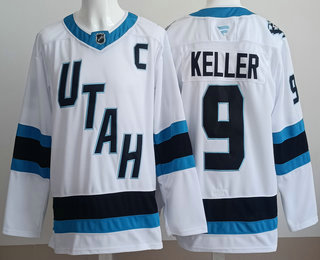 Men's Utah Mammoth #9 Clayton Keller White Authentic Jersey