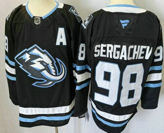 Men's Utah Mammoth #98 Mikhail Sergachev Black Authentic Jersey