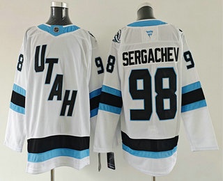 Men's Utah Mammoth #98 Mikhail Sergachev White Authentic Jersey