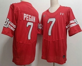 Men's Utah Utes #7 Braden Pegan Red Retro College Football Throwback Jersey