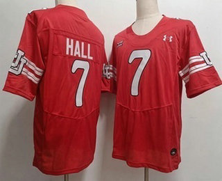 Men's Utah Utes #7 Johnathan Hall Red Retro College Football Throwback Jerseyy