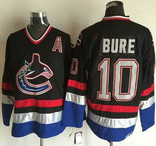 Men's Vancouver Canucks #10 Pavel Bure 2003-04 Black CCM Vintage Throwback Jersey