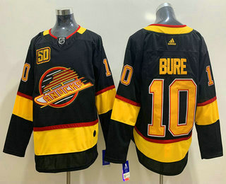 Men's Vancouver Canucks #10 Pavel Bure Black 50th Season Adidas Stitched NHL Jersey