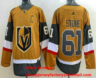 Men's Vegas Golden Knights #61 Mark Stone Gold 2020 Alternate Authentic Jersey