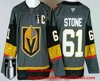 Men's Vegas Golden Knights #61 Mark Stone Gray 2026 Stanley Cup Final Authentic Jersey