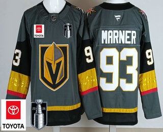 Men's Vegas Golden Knights #93 Mitch Marner Gray 2026 Stanley Cup Final Sponsor Authentic Jersey