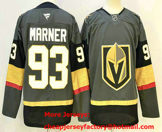 Men's Vegas Golden Knights #93 Mitch Marner Gray Authentic Jersey