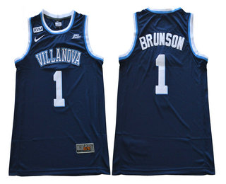 Men's Villanova Wildcats #1 Jalen Brunson Navy Blue RVM Patch College Basketball Nike Swingman Stitched NCAA Jersey