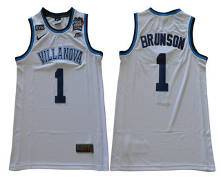 Men's Villanova Wildcats #1 Jalen Brunson White 2018 Final Four And RVM Patch College Basketball Nike Swingman Stitched NCAA Jersey